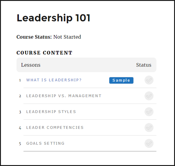 LearnDash sample lesson with activated UO plugin